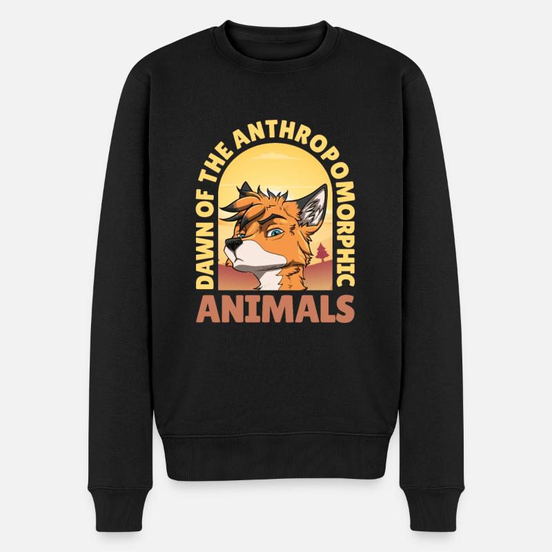 Furry Fandom Fursuits Witzig - Männer Premium Bio Pullover - Schwarz