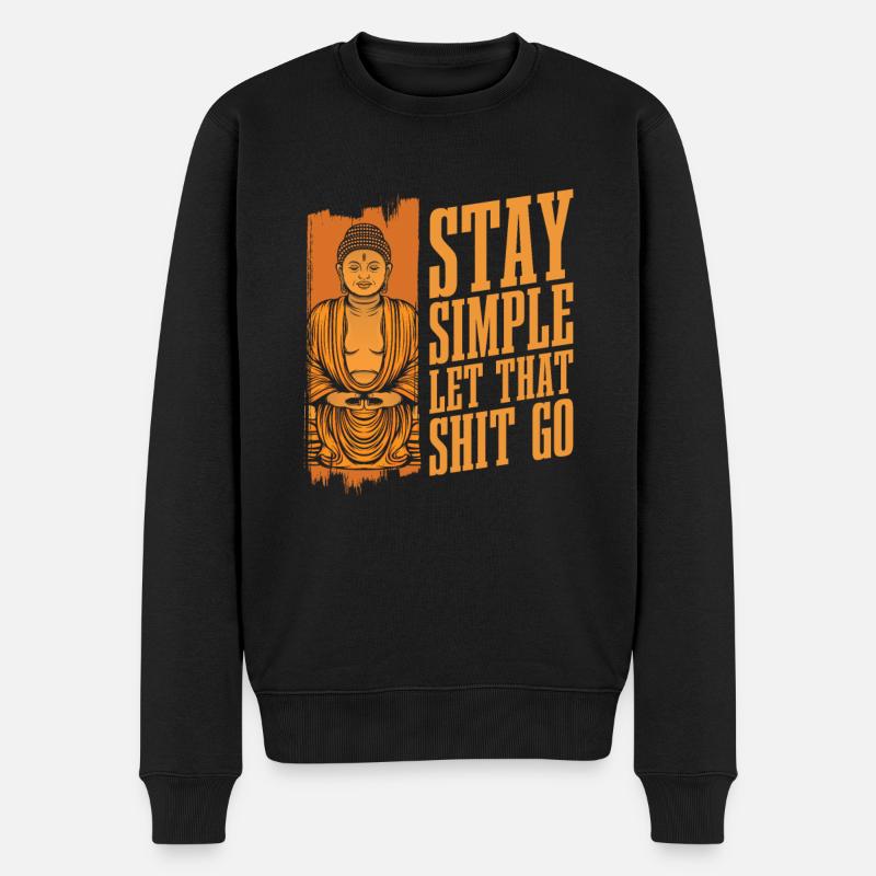 Buddha Buddhist Lustig - Männer Premium Bio Pullover - Schwarz