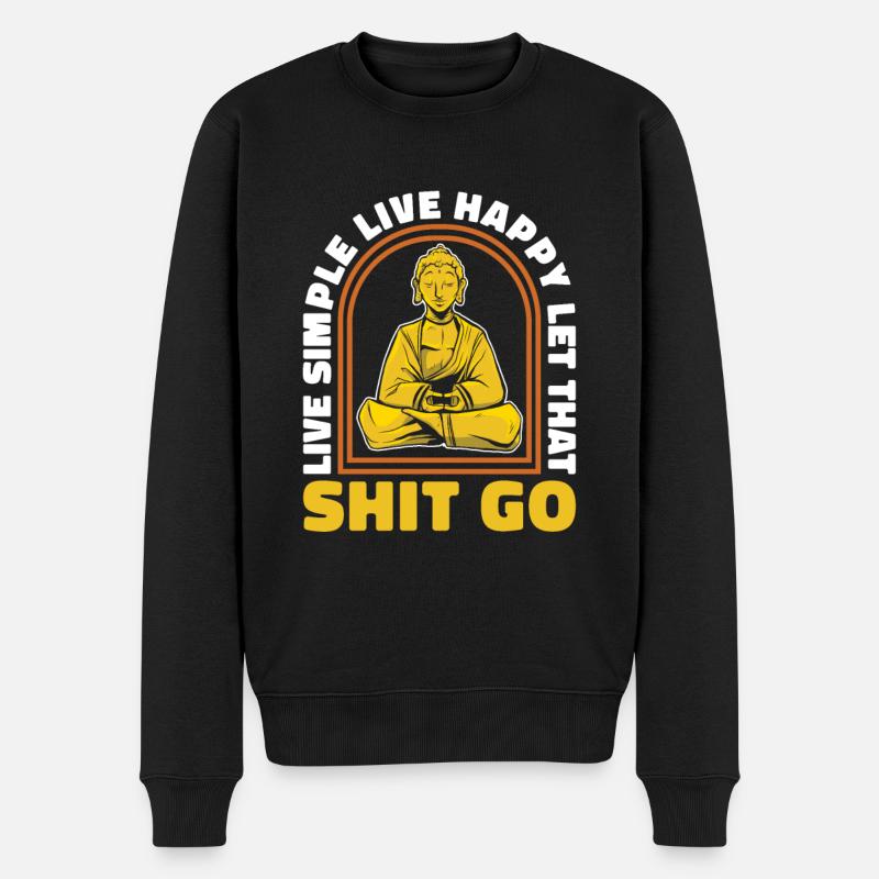 Buddha Buddhist Lustig - Männer Premium Bio Pullover - Schwarz