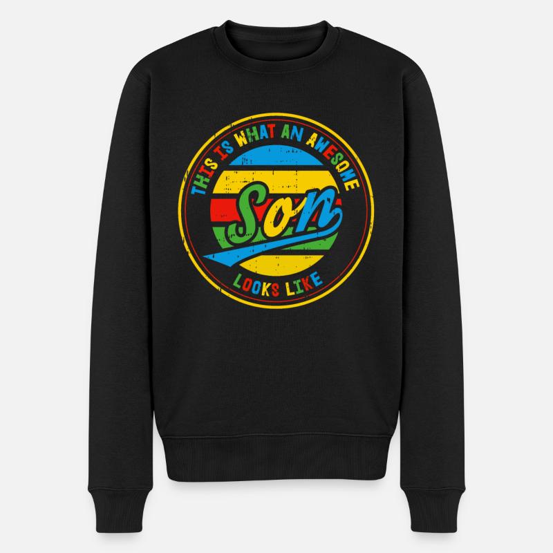 This is what an awesome Son looks like - Männer Premium Bio Pullover - Schwarz