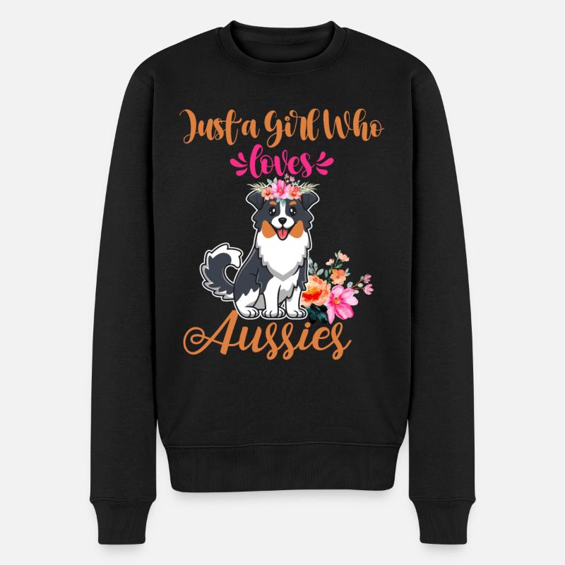 Australian Shepherd Aussie Dad Aussie Mom - Maglione ecologico premium da uomo - nero