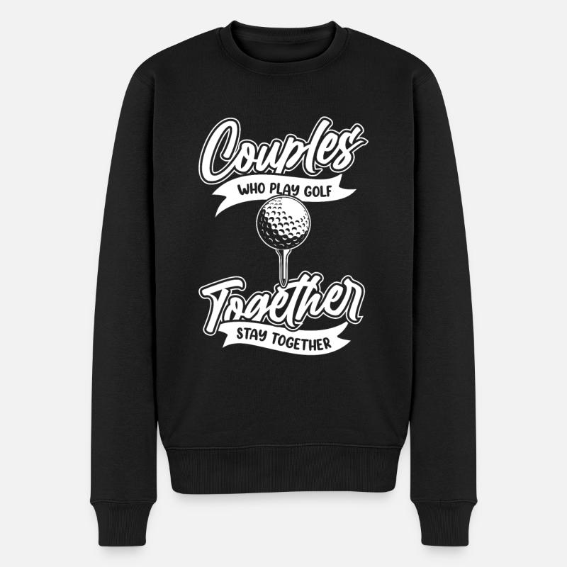 Golf Golfer Golfen - Männer Premium Bio Pullover - Schwarz