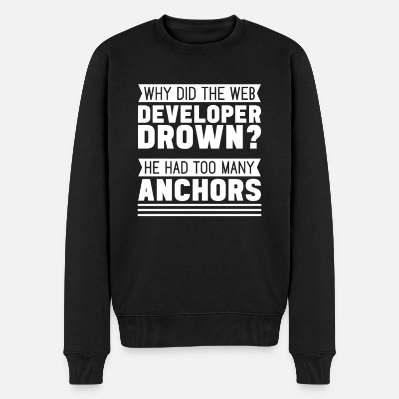 Web Entwickler Webdeveloper Lustig - Männer Premium Bio Pullover - Schwarz
