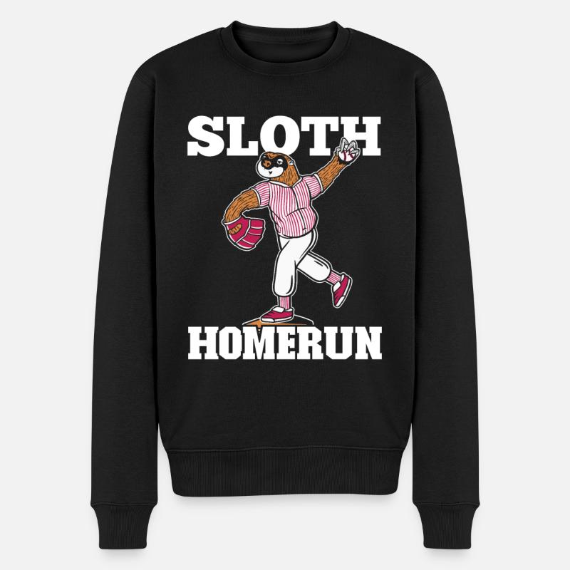 Sloth Sloth Baseball - Men's Premium Organic Jumper - black