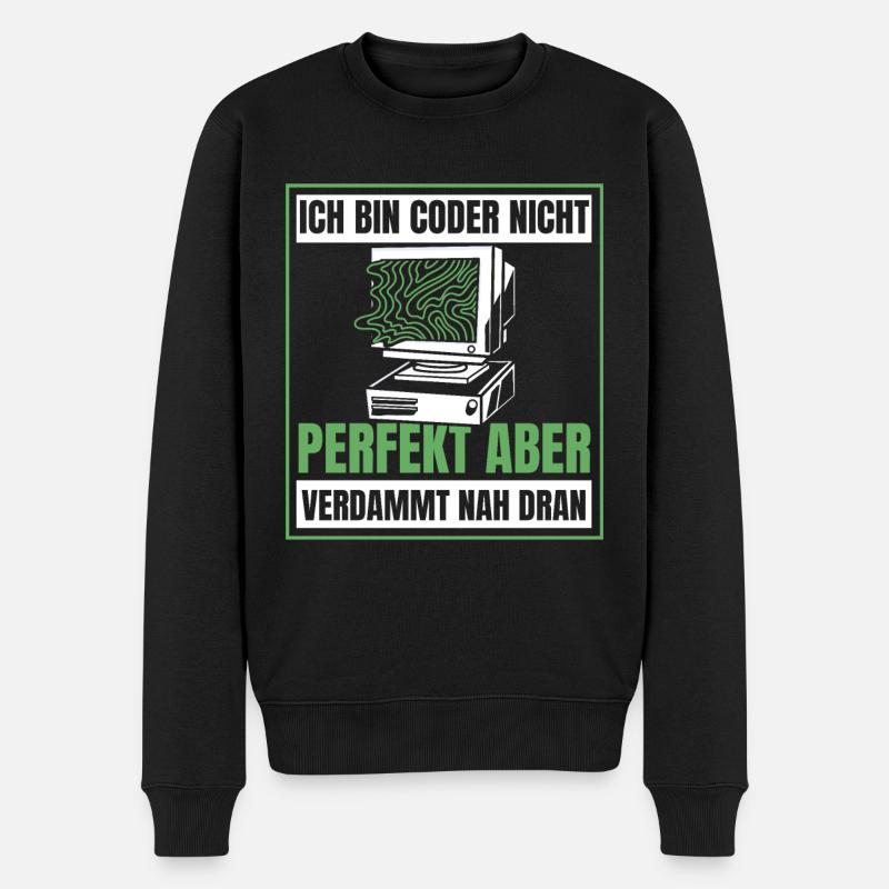 Entwickler Coder Programmierer Humor - Männer Premium Bio Pullover - Schwarz
