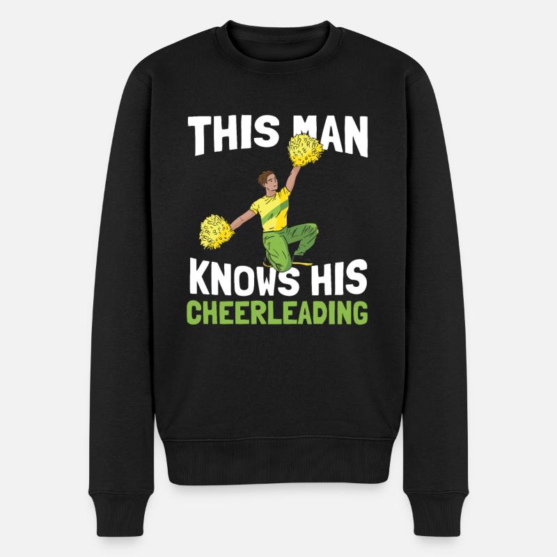 Cheerleader Cheerleading Lustig - Männer Premium Bio Pullover - Schwarz