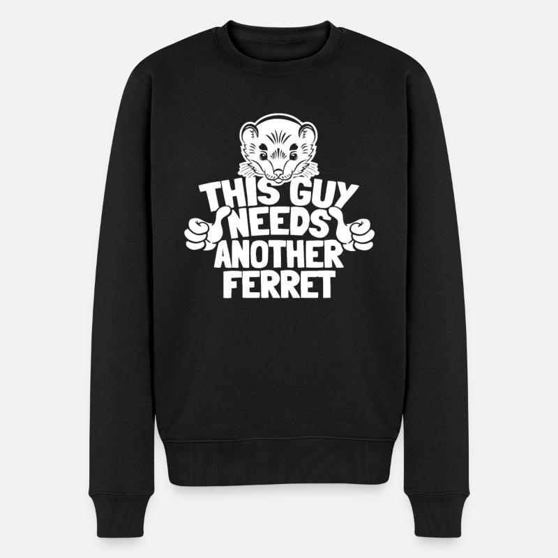 Frettchen Iltis - Männer Premium Bio Pullover - Schwarz