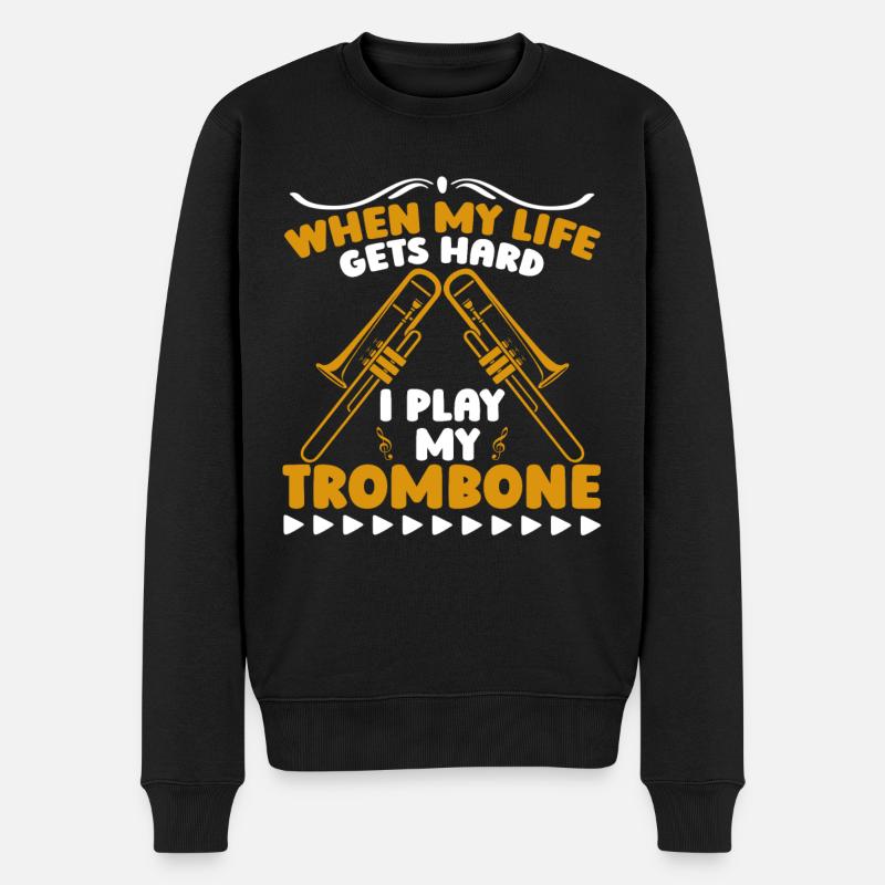fanfare, trombone, fanfare, trombone - Pull Premium bio Homme - noir