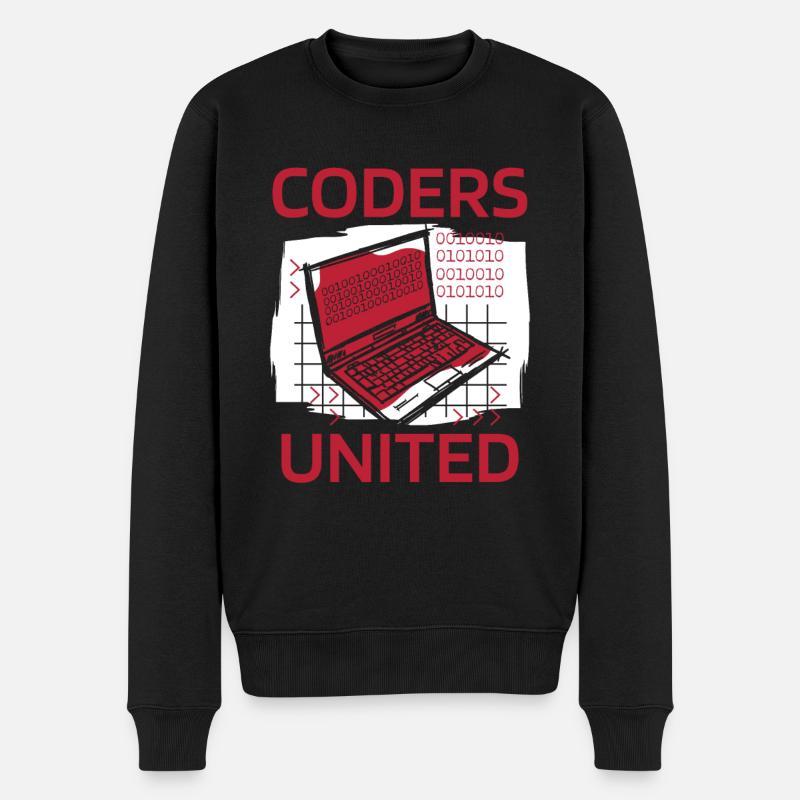 Entwickler Coder Programmierer Laptop - Männer Premium Bio Pullover - Schwarz