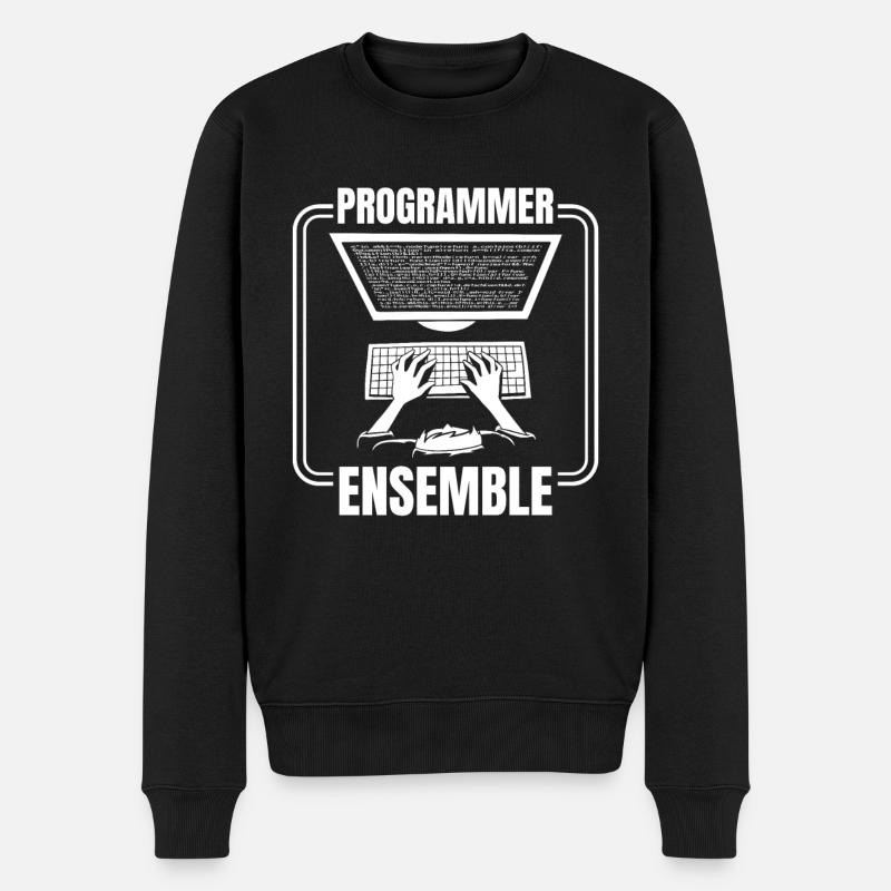 Entwickler Coder Programmierer Computer - Männer Premium Bio Pullover - Schwarz