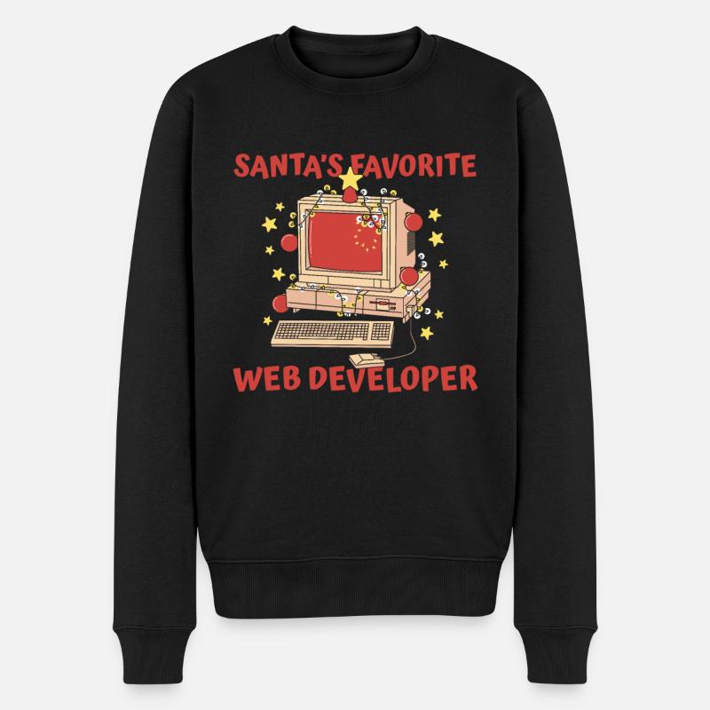 Web Entwickler Webdeveloper Weihnachtsmann - Männer Premium Bio Pullover - Schwarz