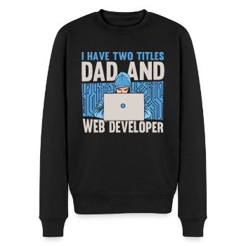 Développeur Web Père - Pull Premium bio Homme - noir - Devant - Nico (187cm)