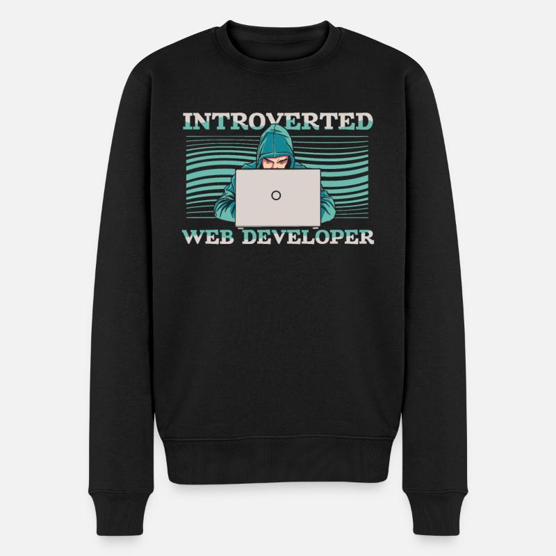 Développeur Web Développeur Web Introvertis - Pull Premium bio Homme - noir