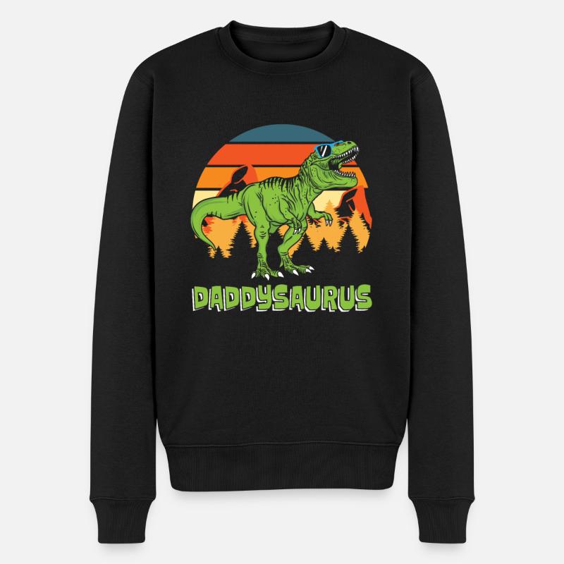 Dinosaurier Papa Erwachsener Dinosaurier - Männer Premium Bio Pullover - Schwarz