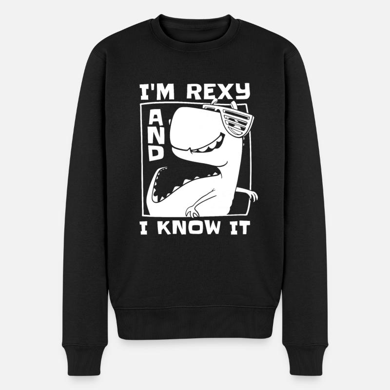 Dinosaurier Erwachsener Dinosaurier - Männer Premium Bio Pullover - Schwarz