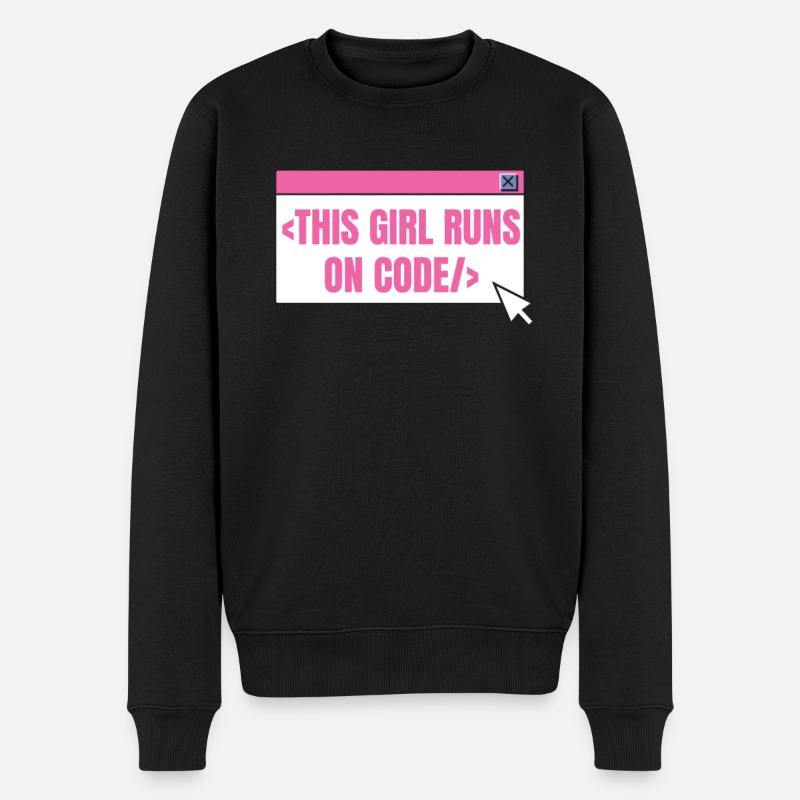 Developer Coder Programmer Girl - Men's Premium Organic Jumper - black