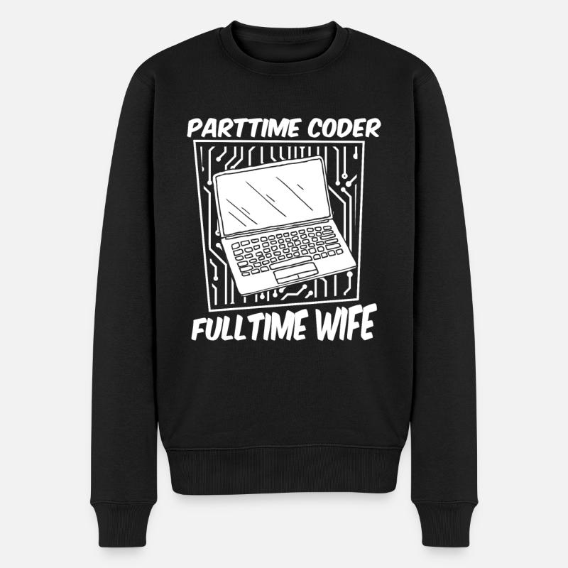 Entwickler Coder Programmierer Gattin - Männer Premium Bio Pullover - Schwarz