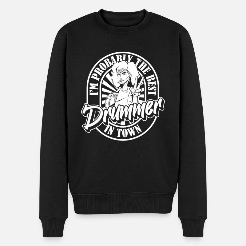 Batterie Batteur Batteur - Pull Premium bio Homme - noir