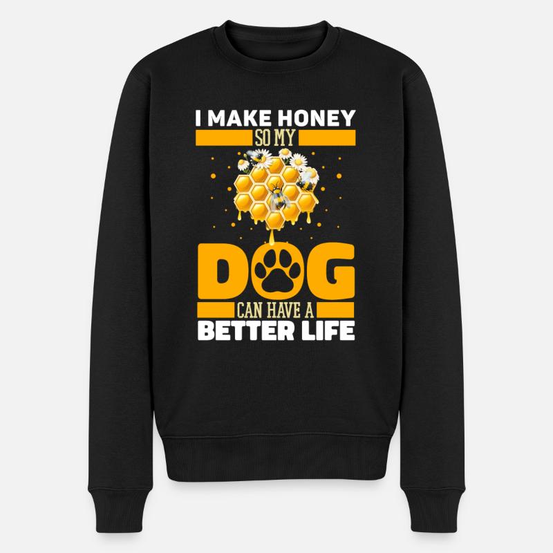 Imker Bienenzüchter Hund - Männer Premium Bio Pullover - Schwarz