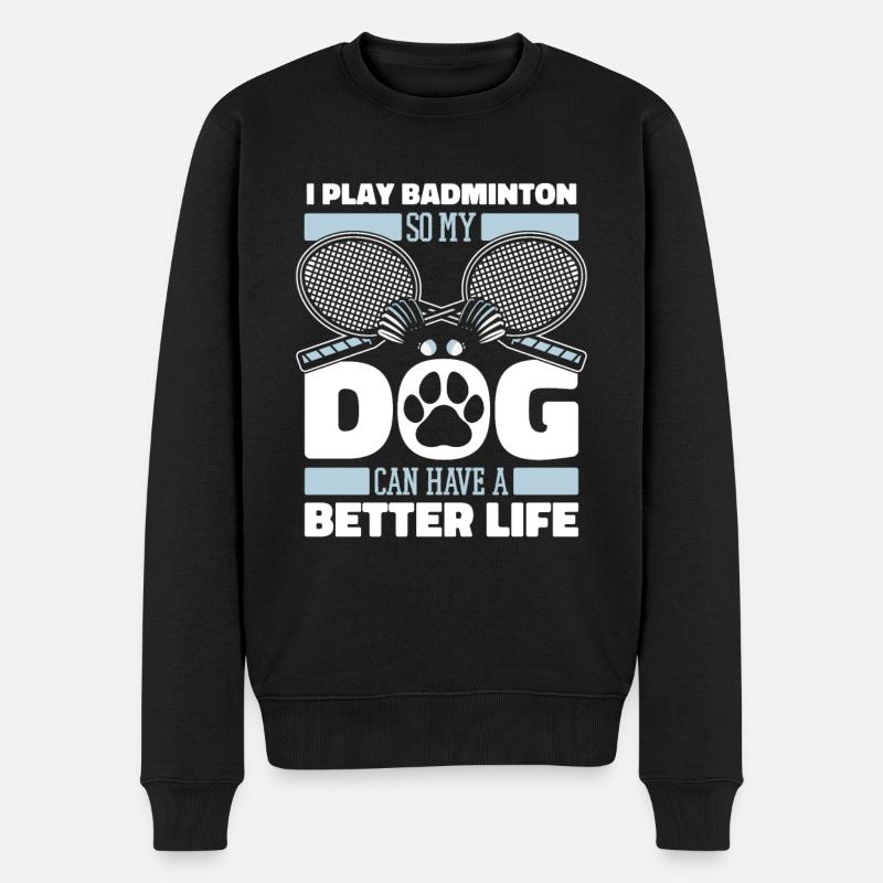Badminton badminton chien - Pull Premium bio Homme - noir