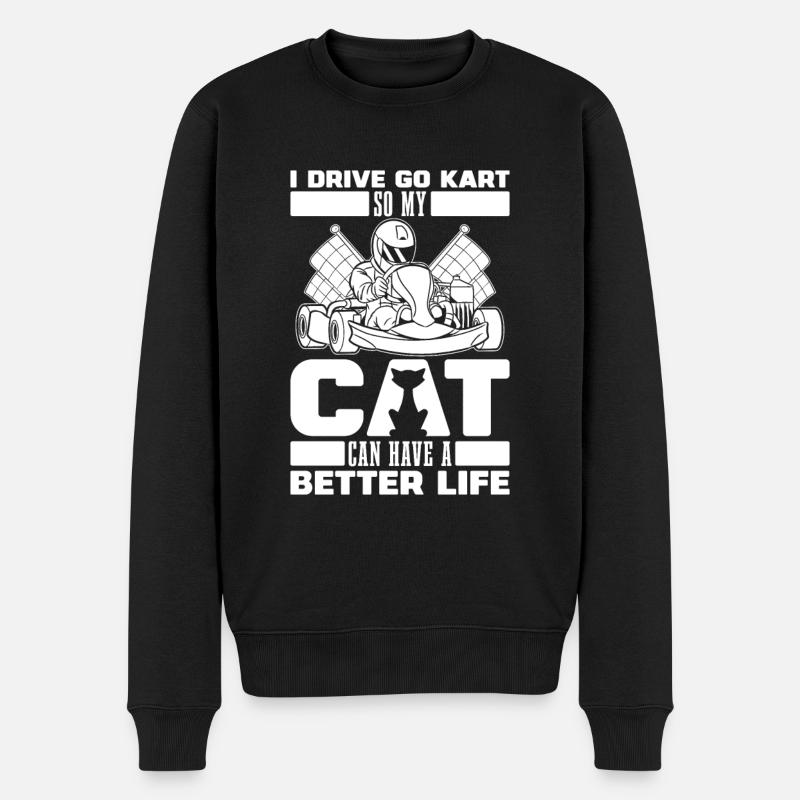 Go Kart Karting Karting Cat - Pull Premium bio Homme - noir
