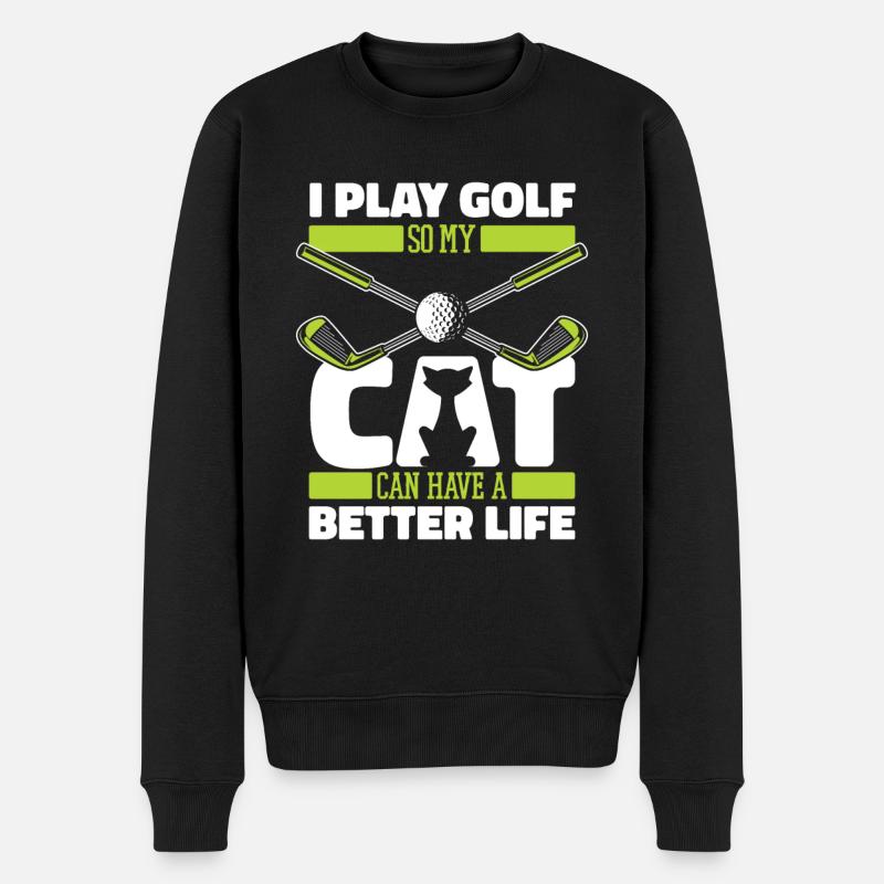 Golf Golfer Golfen Hund - Männer Premium Bio Pullover - Schwarz