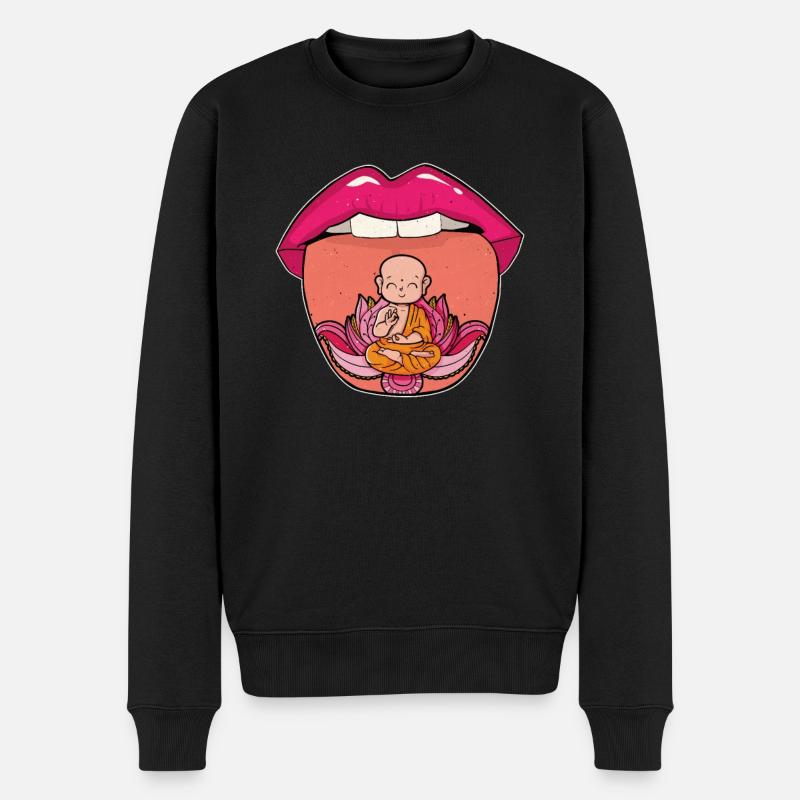 Buddha Buddhist - Männer Premium Bio Pullover - Schwarz