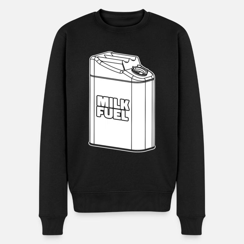 Kuh Milch Milchwagen - Männer Premium Bio Pullover - Schwarz