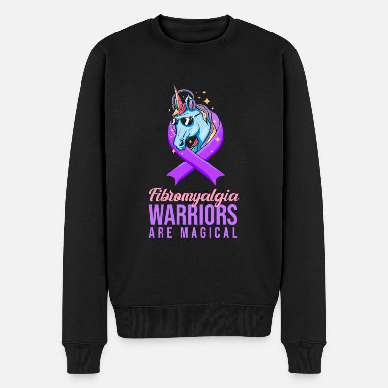Fibromyalgie Rheuma Krieger - Männer Premium Bio Pullover - Schwarz