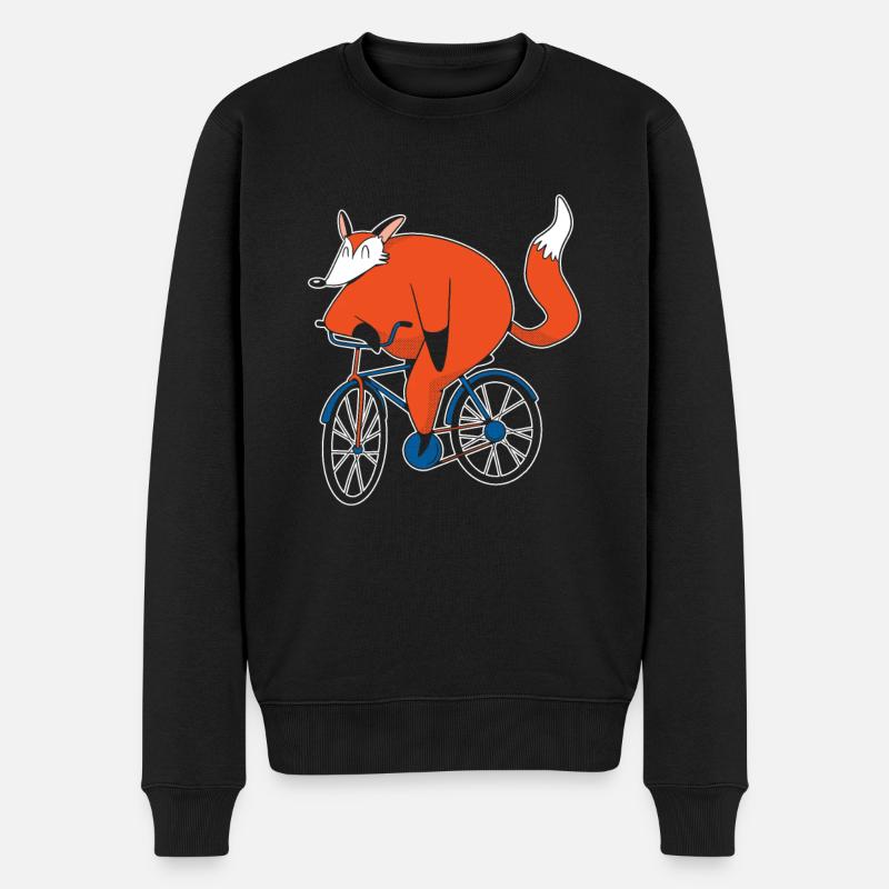 Fuchs Fahrrad - Männer Premium Bio Pullover - Schwarz