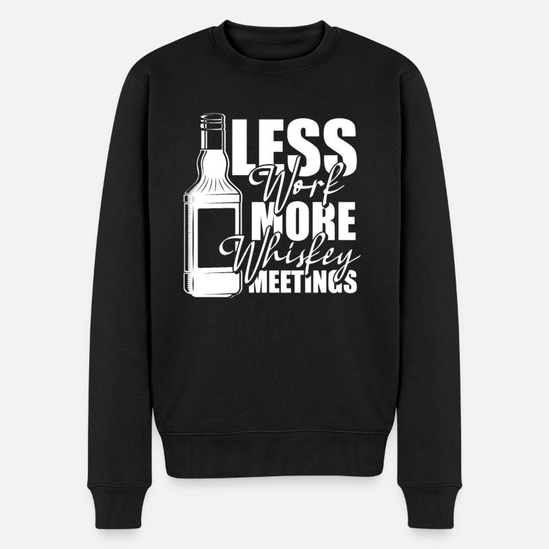 Whisky Whiskey - Männer Premium Bio Pullover - Schwarz