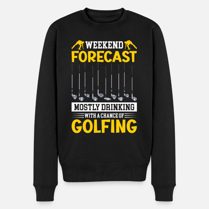 Golf Golfen Golfspieler Golfspieler Golfschläger - Männer Premium Bio Pullover - Schwarz