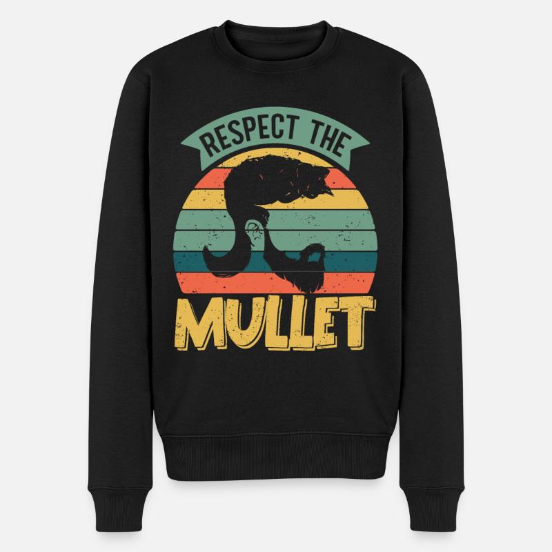 Mullet Coiffure Vokuhila Coiffure - Pull Premium bio Homme - noir