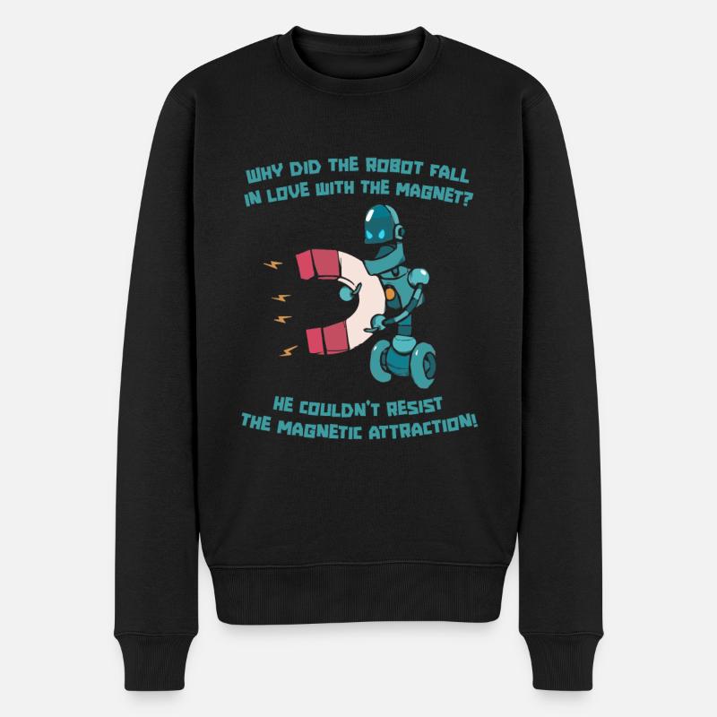 Robotik Ai Roboter Lustig - Männer Premium Bio Pullover - Schwarz