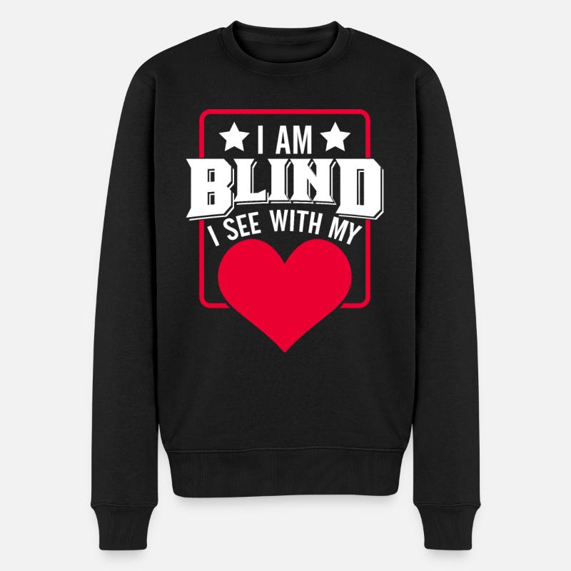 Blind Blindheit Awareness Sehbehinderung - Männer Premium Bio Pullover - Schwarz