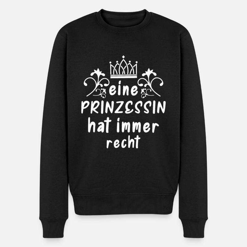 Prinzessin - Männer Premium Bio Pullover - Schwarz