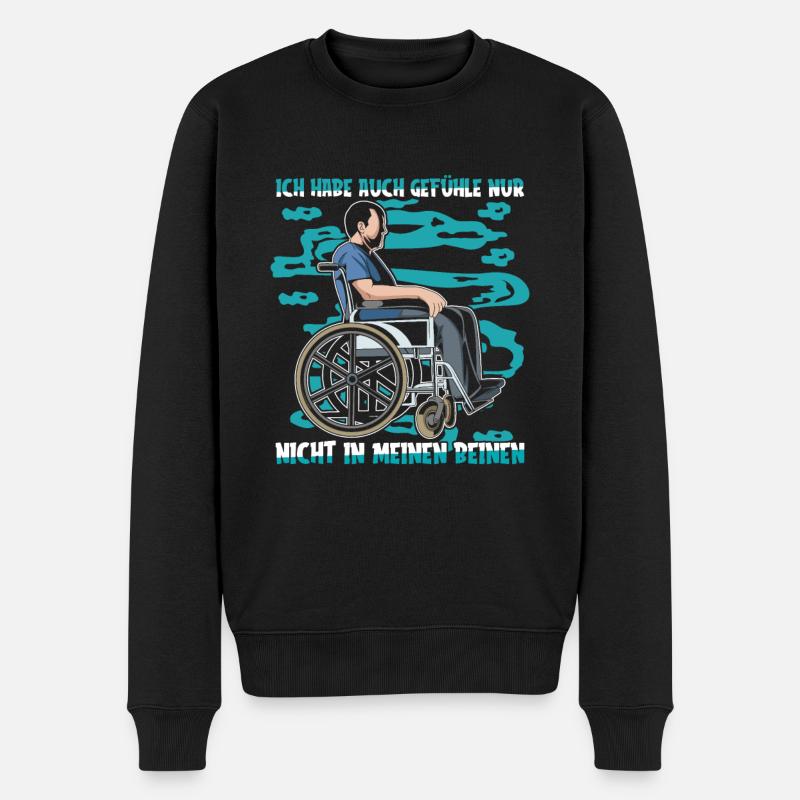Rollstuhl Rollstuhlfahrer - Männer Premium Bio Pullover - Schwarz