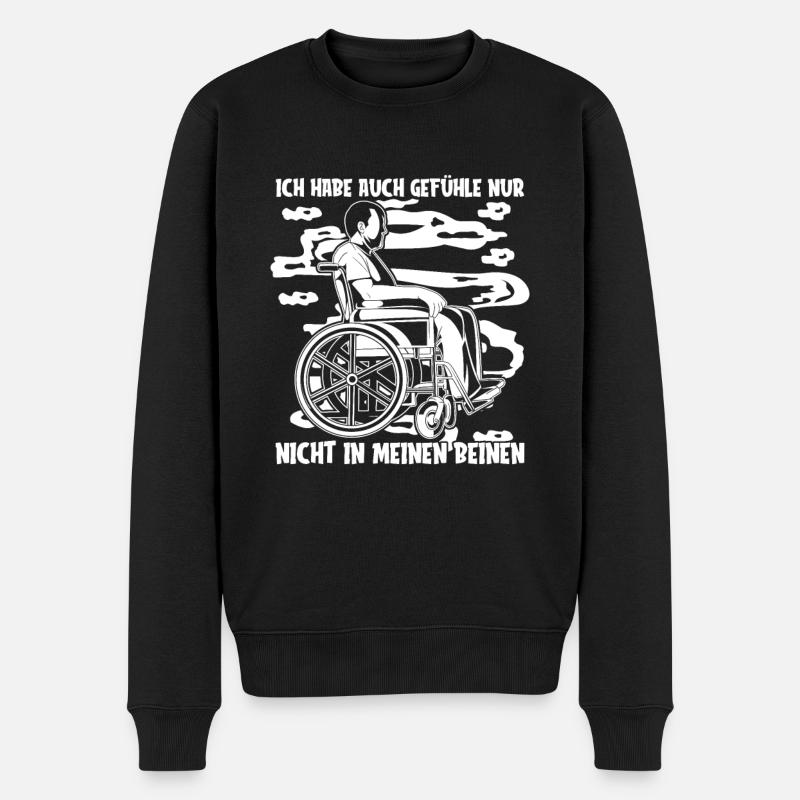 Rollstuhl Rollstuhlfahrer Witzig - Männer Premium Bio Pullover - Schwarz