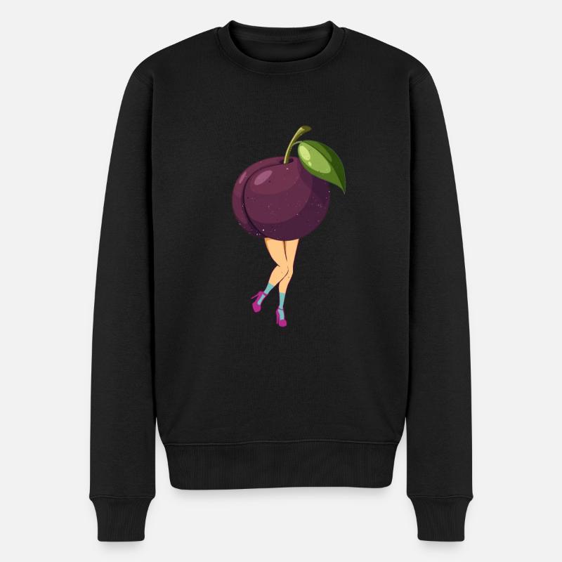 Pflaumen Cool - Männer Premium Bio Pullover - Schwarz