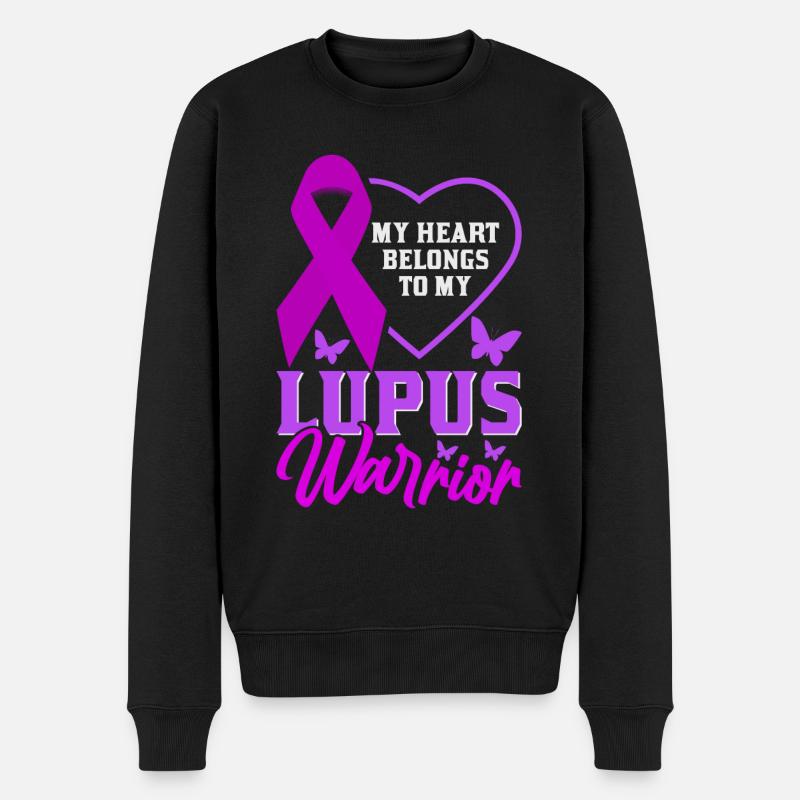 Lupus Bewusstseins Monat - Männer Premium Bio Pullover - Schwarz