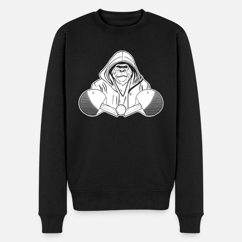 Tischtennis Pingpong - Männer Premium Bio Pullover - Schwarz
