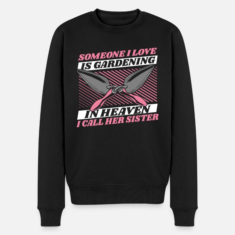 Hobbygärtner Garten Liebe Gartenschwester - Männer Premium Bio Pullover - Schwarz