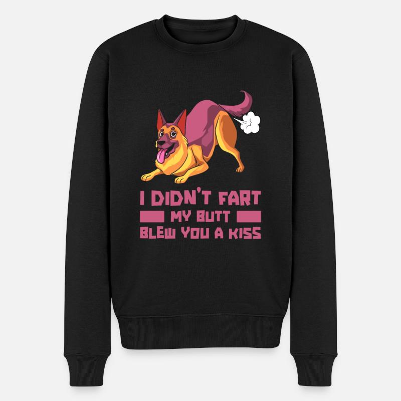Schäferhund Witzig - Männer Premium Bio Pullover - Schwarz