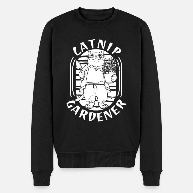 Hobbygärtner Garten Gartenkatze - Männer Premium Bio Pullover - Schwarz