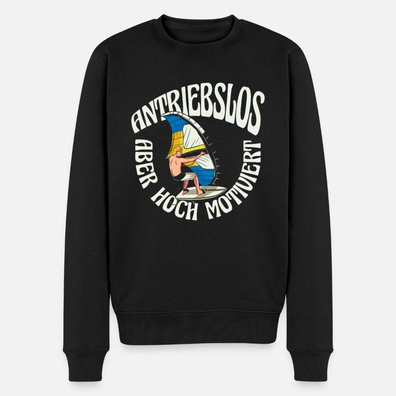 Wing Surf Wing Foil Flügelbrandung - Männer Premium Bio Pullover - Schwarz
