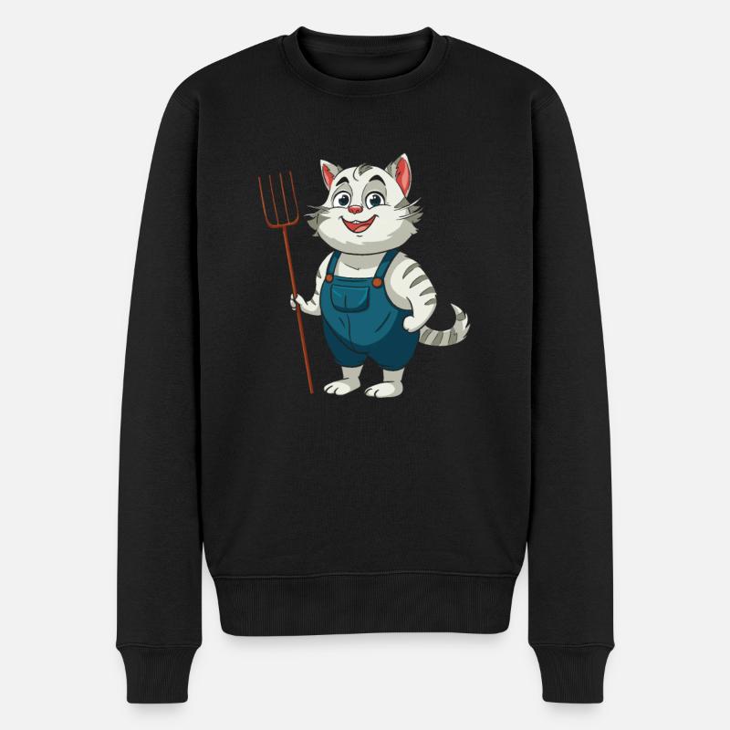 Hobbygärtner Garten Gartenkatze - Männer Premium Bio Pullover - Schwarz