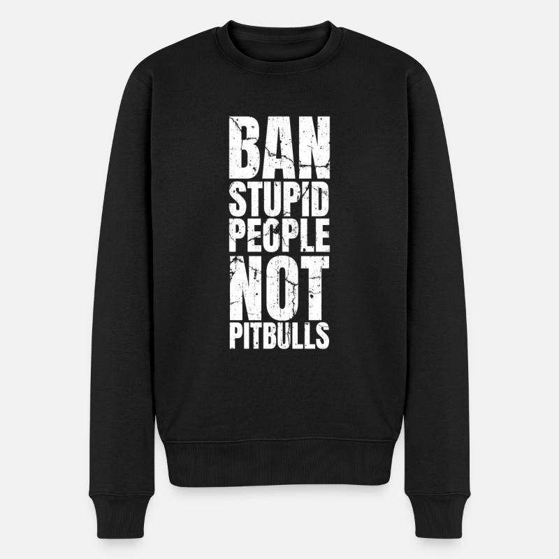 Pitbull Pitbull Verbot - Männer Premium Bio Pullover - Schwarz