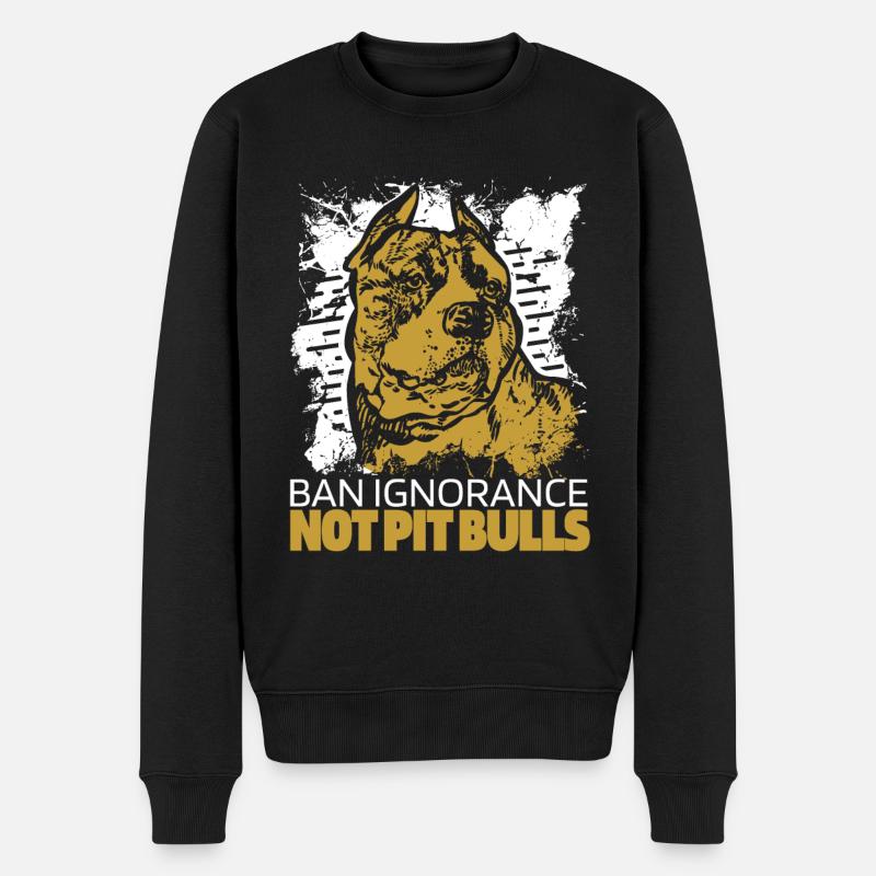 Pitbull Ignoranz Pitbull Verbot - Männer Premium Bio Pullover - Schwarz