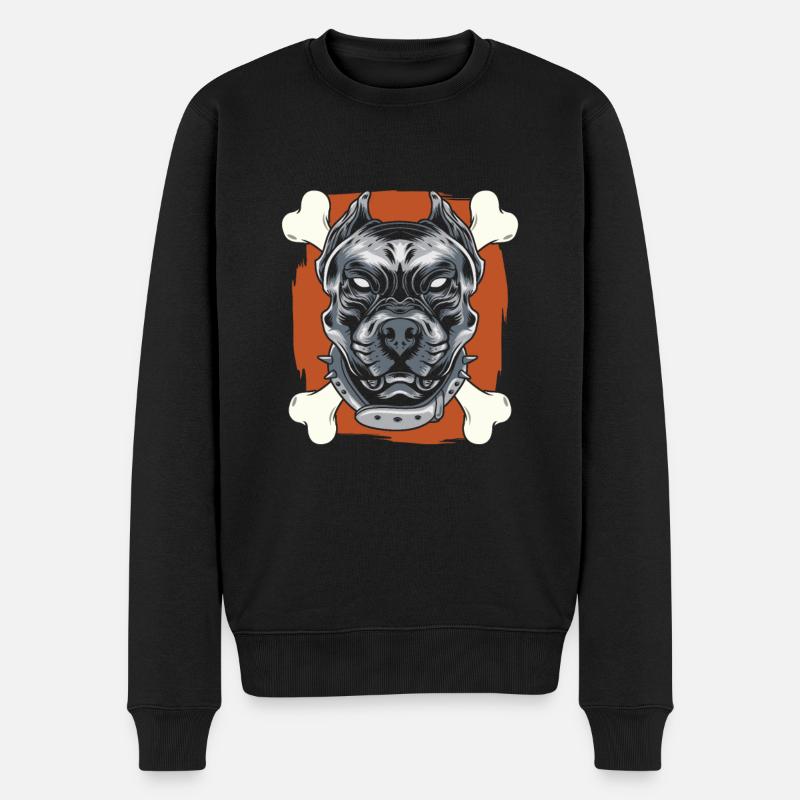 Pitbull Knochen Pitbull Verbot - Männer Premium Bio Pullover - Schwarz