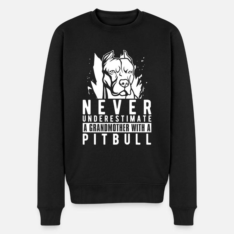 Pitbull Oma Pitbull Verbot - Männer Premium Bio Pullover - Schwarz